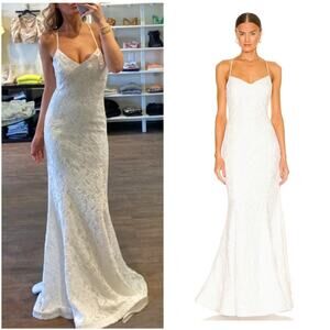 Likely Sardo White Lace Mermaid Trumpet Gown 2 / Small